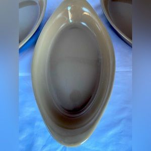 Vintage Set of Hall Oval Brown Au Gratin Baking Serving Dishes NWOT
